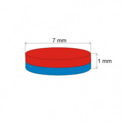 Magnes neodymowy – walec śr.7x1 N 80 °C, VMM7-N42