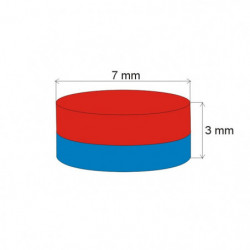 Magnes neodymowy – walec śr.7x3 N 80 °C, VMM7-N42
