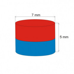Magnes neodymowy – walec śr.7x5 N 80 °C, VMM7-N42