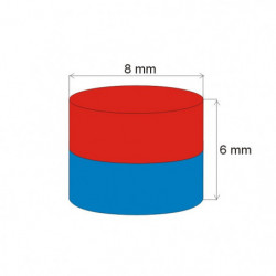 Magnes neodymowy – walec śr.8x6 N 80 °C, VMM4-N35