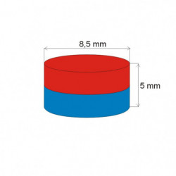 Magnes neodymowy – walec śr.8,5x5 N 80 °C, VMM8-N45