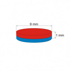 Magnes neodymowy – walec śr.9x1 N 80 °C, VMM7-N42