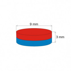Magnes neodymowy – walec śr.9x3 N 80 °C, VMM7-N42