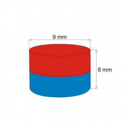 Magnes neodymowy – walec śr.9x8 N 80 °C, VMM4-N30