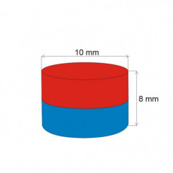Magnes neodymowy – walec śr.10x8 N 80 °C, VMM7-N42