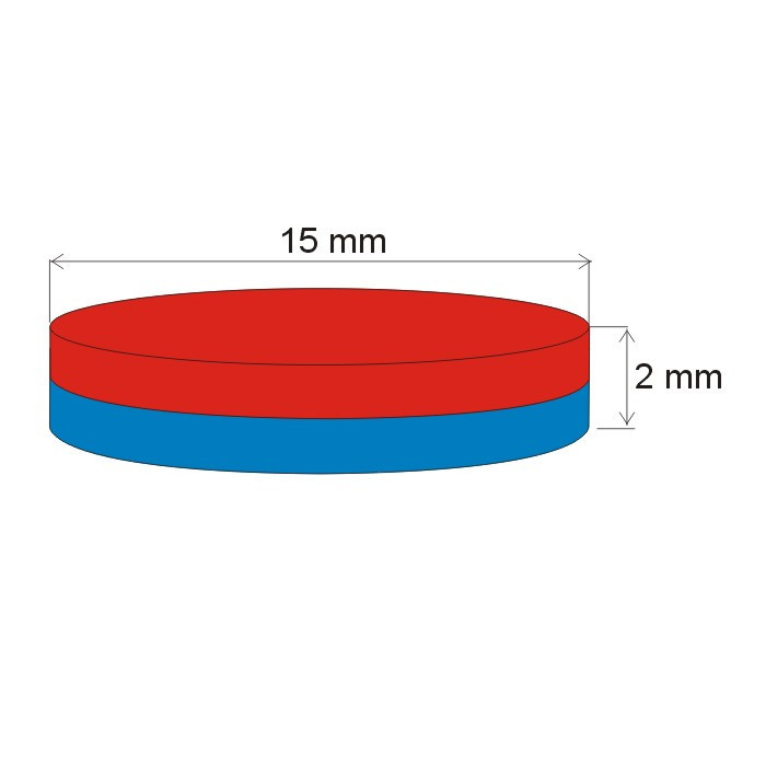 Magnes neodymowy – walec śr.15x2 N 80 °C, VMM4-N35