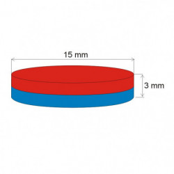 Magnes neodymowy – walec śr.15x3 N 80 °C, VMM8-N45