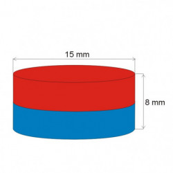 Magnes neodymowy – walec śr.15x8 N 80 °C, VMM7-N42