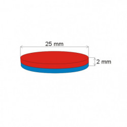 Magnes neodymowy – walec śr.25x2 N 80 °C, VMM4-N35