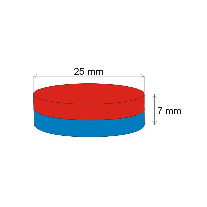 Magnes neodymowy – walec śr.25x7 N 80 °C, VMM7-N42