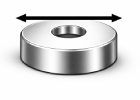 Magnesy neodymowe walce z otworem według średnicy A 5–10 mm