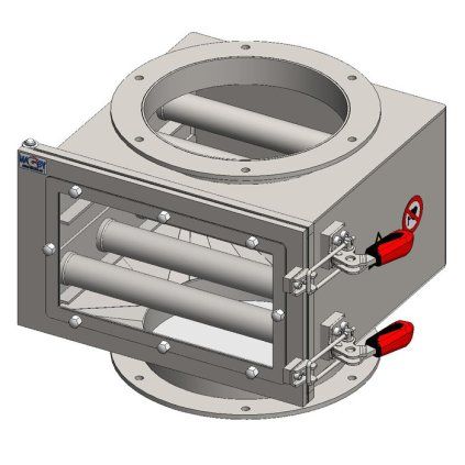 Wysuwany separator magnetyczny MSV DN 200 z siedmioma prętami magnetycznymi